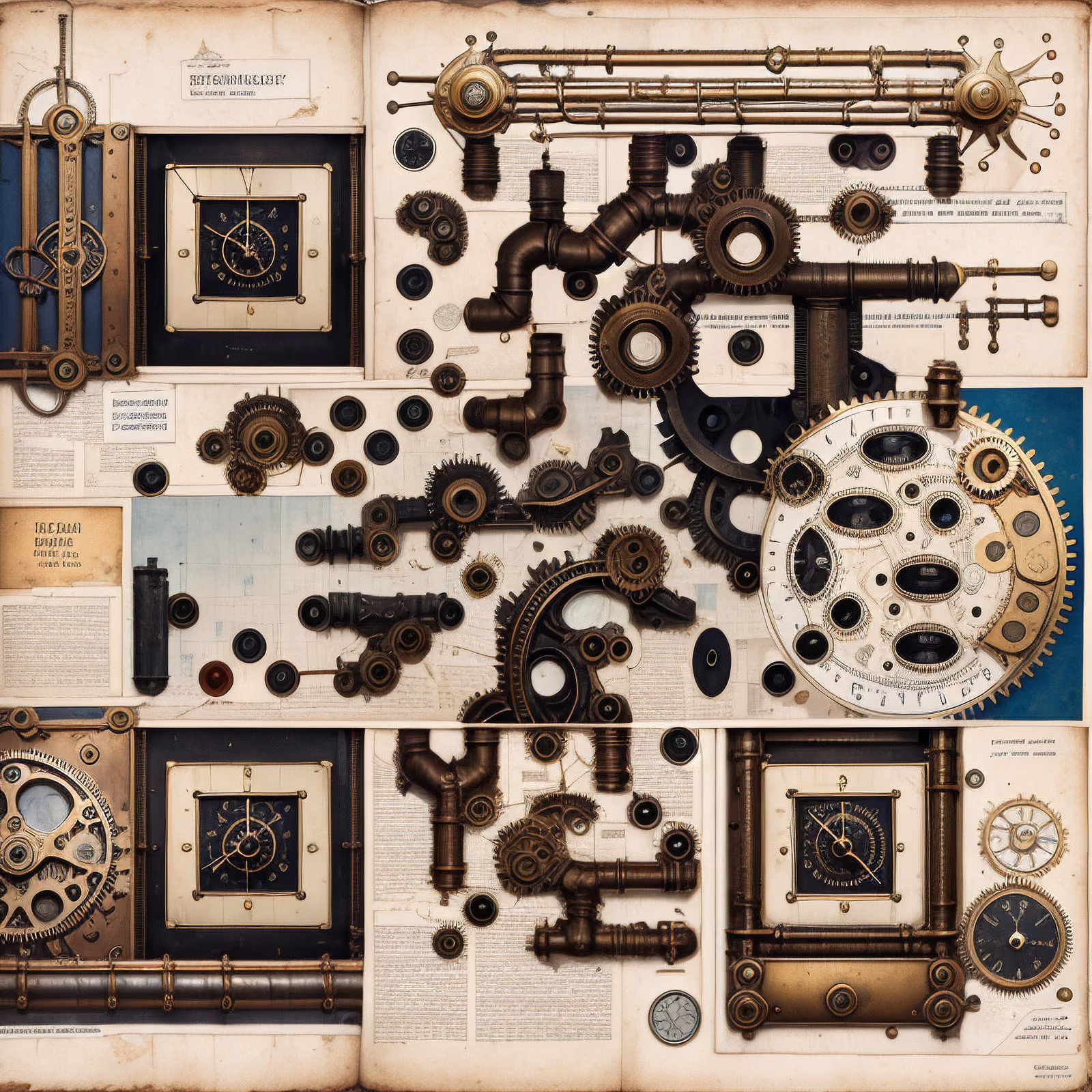 Steampunk Gears and Pipes Collage QR Code Art — image 1