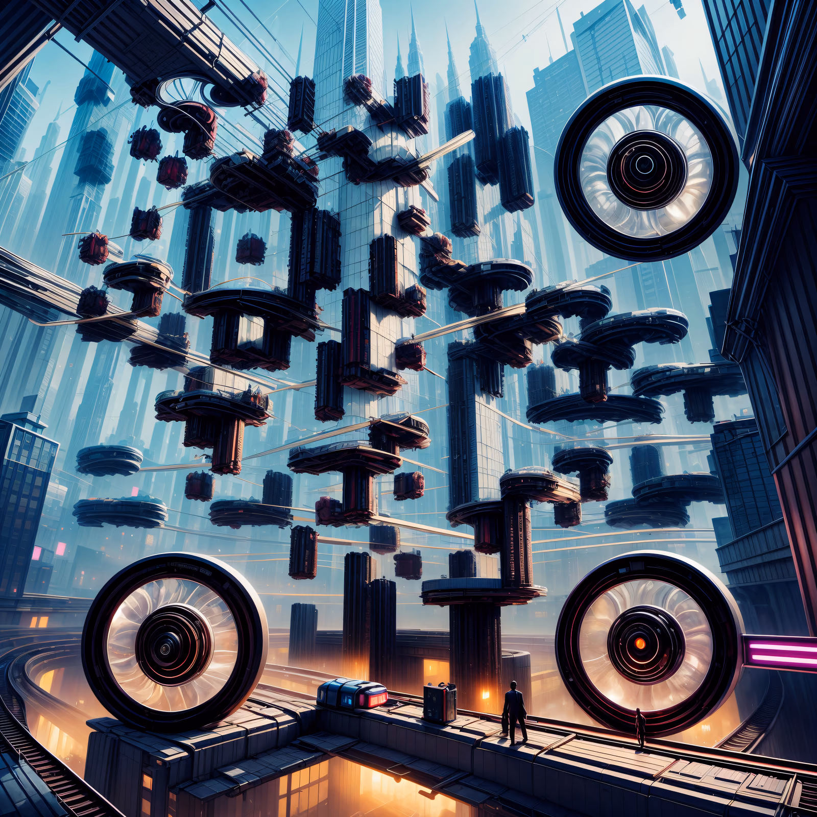 Neo Futuristic City Cyberpunk QR Code for Posters — image 1