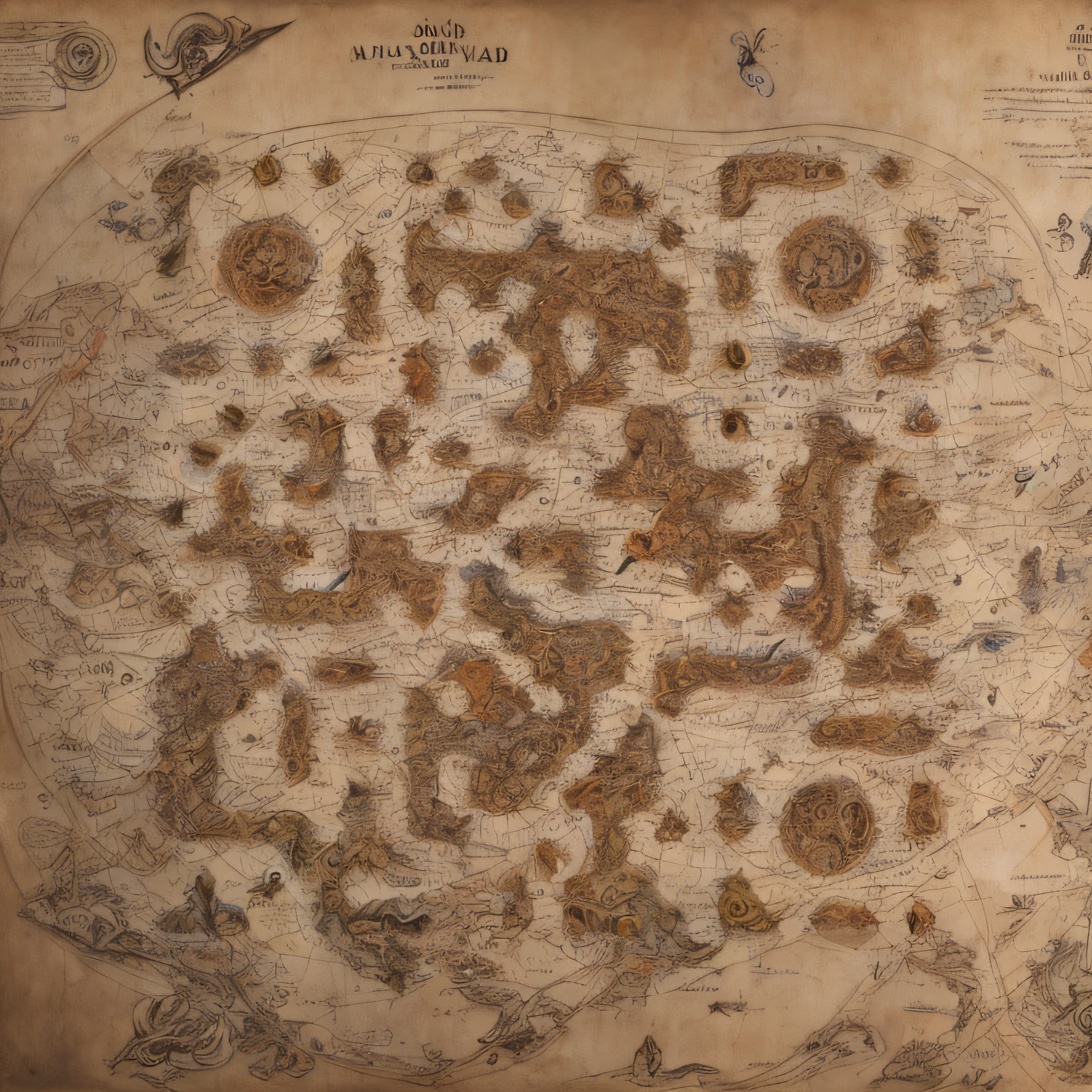 Antique World Map Ink Drawing QR Code Art — image 1