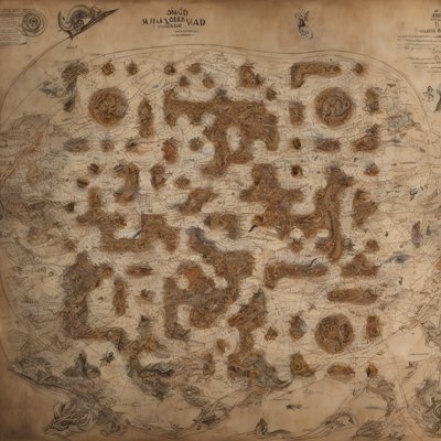 Antique World Map Ink Drawing QR Code Art