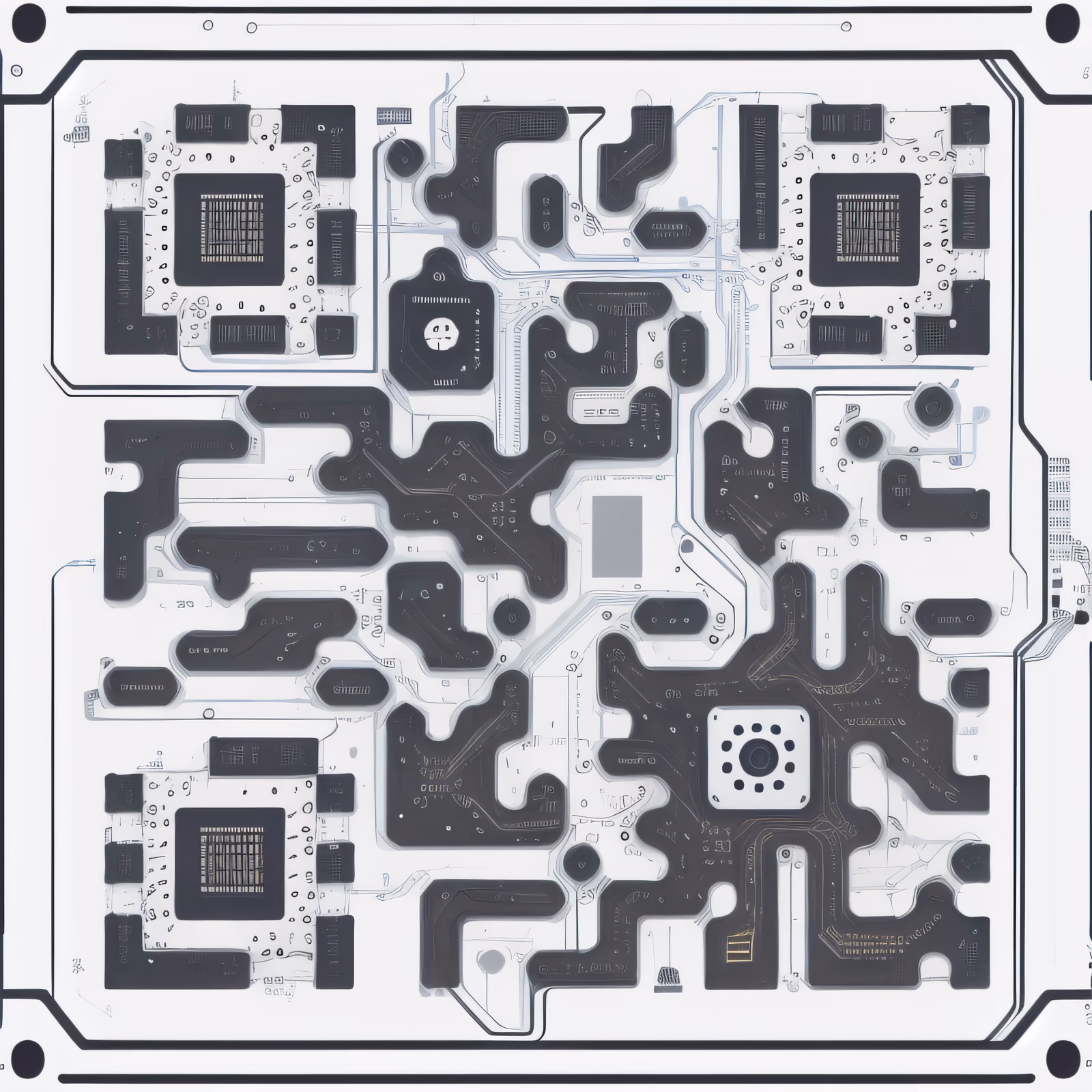 Circuit Board Microchip Vector QR Code for Packaging — image 1