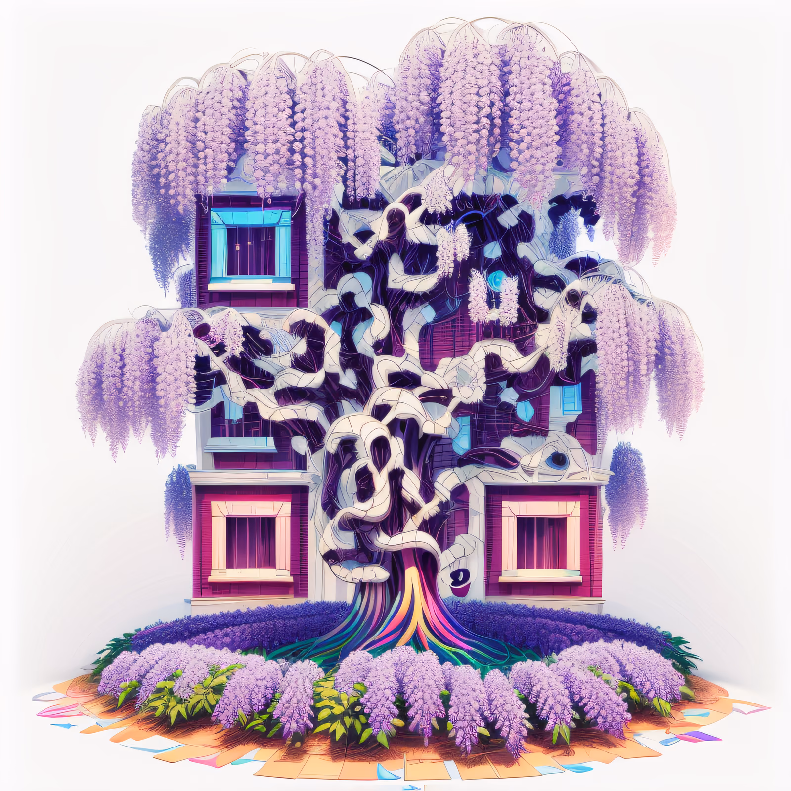 Дом с глицинией, 3D-рендер: QR-код — изображение 1