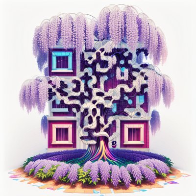 Дом с глицинией, 3D-рендер: QR-код