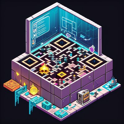 Isometric Smugglers Den Game Diorama QR Code for Posters