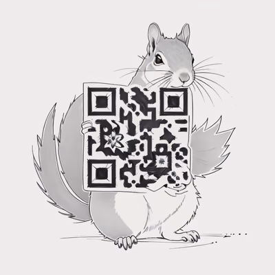 Squirrel Ink Drawing QR Code for Temporary Tattoos — image 1