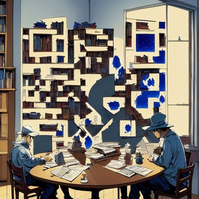 Читальный зал в стиле комикса, QR-код для обложек книг
