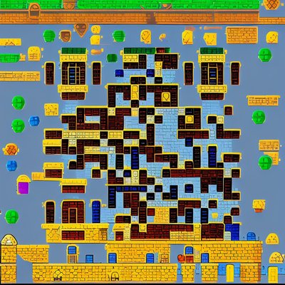 Pixel Brick Castle Game Screen QR Code for Posters