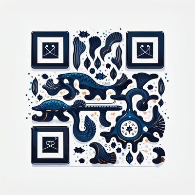 藏青海洋生物矢量二维码设计(包装)