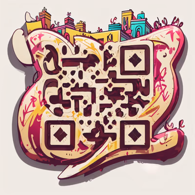 Graffiti Cityscape Lettering QR Code for Stickers — image 1