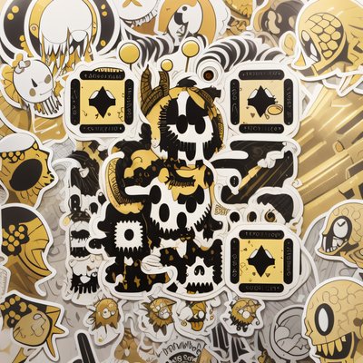 Skull Monster Sticker Bomb QR Code for Stickers