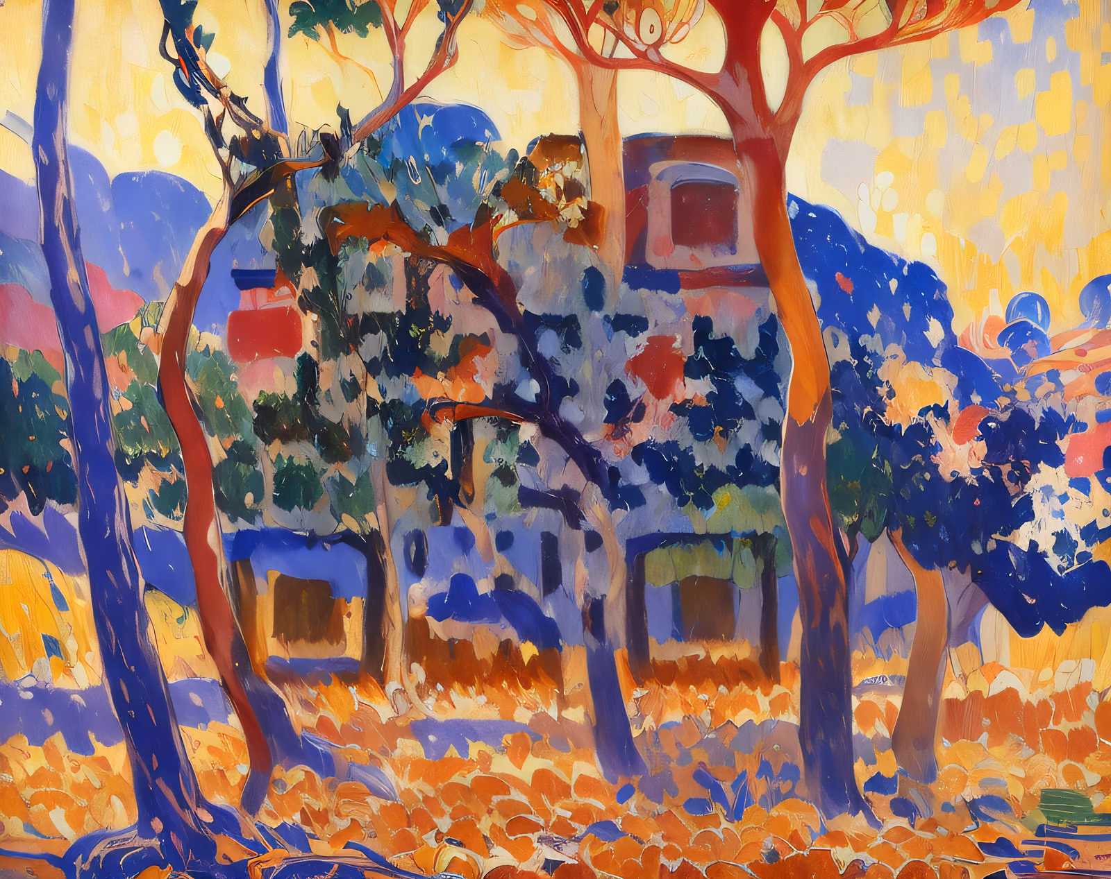 Fauvist Trees Oil Painting QR Code Art — image 1
