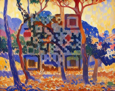 Fauvist Trees Oil Painting QR Code Art