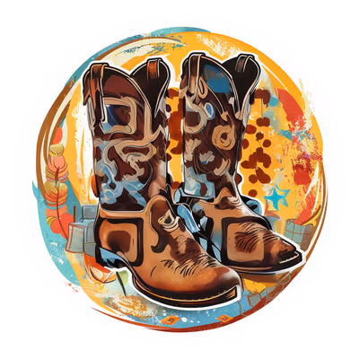 Cowboy Boots Sticker Style QR Code for Stickers — image 1