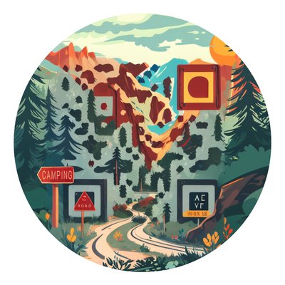 Scenic Mountain Road Vector QR Code for Stickers