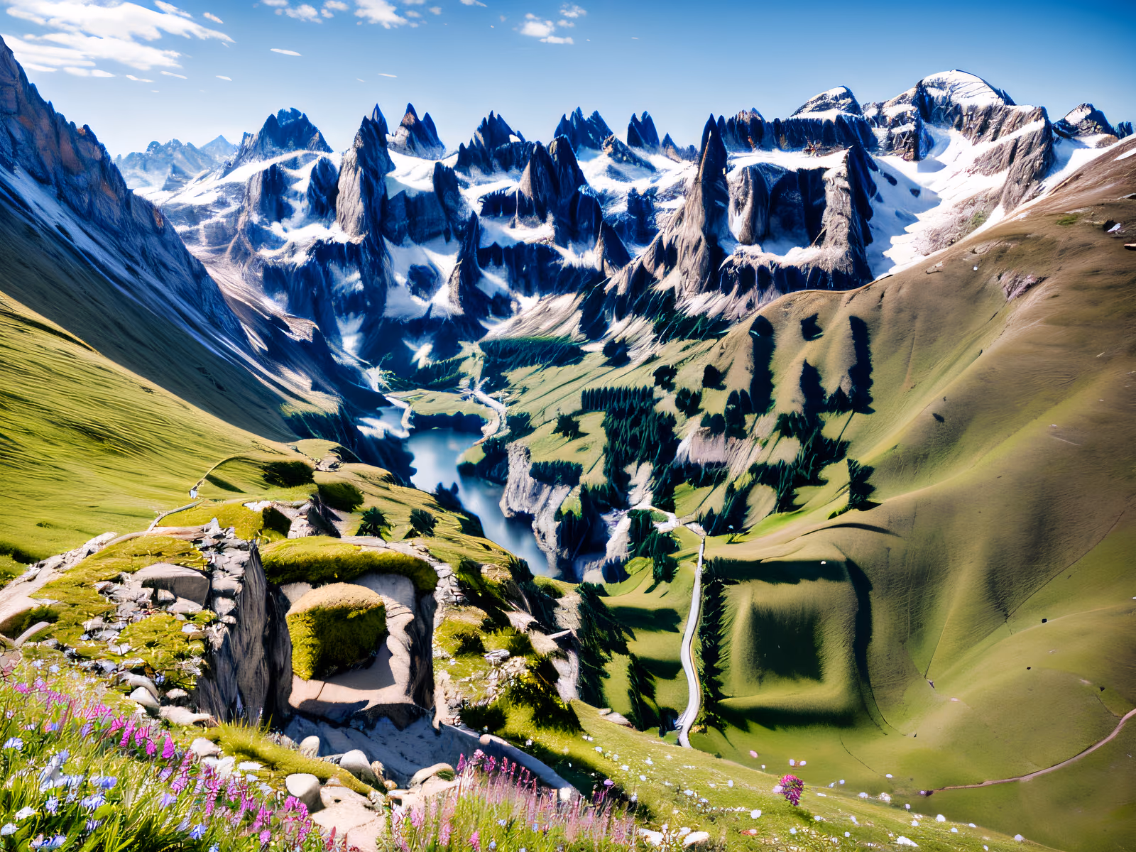 Alpine Meadow Mountain Photo QR Code Art — image 1