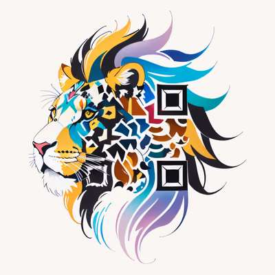 Геометрическая голова льва: QR-код для временных тату — изображение 1