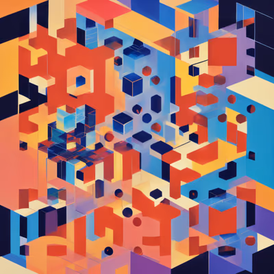 Isometric Cubes Geometric Abstract QR Code Art — image 1