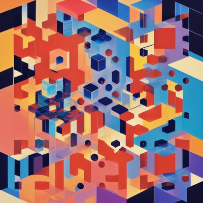 Isometric Cubes Geometric Abstract QR Code Art
