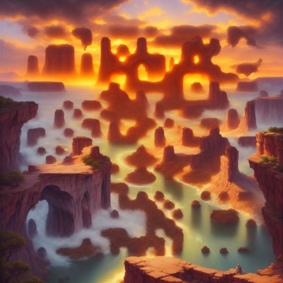 Canyon Sunset Matte Painting QR Code Art