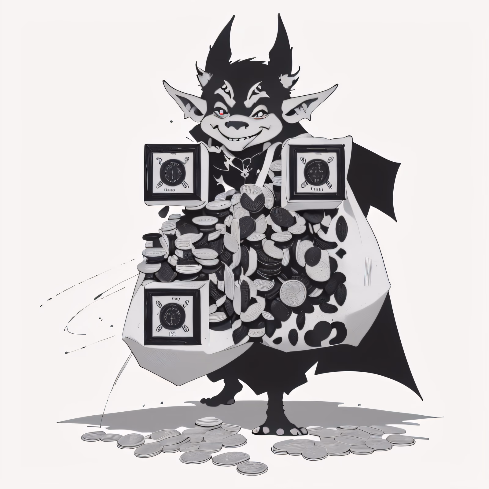 Goblin Coin Sack Ink QR Code for Temporary Tattoos — image 1