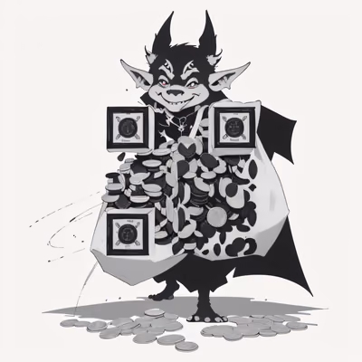Goblin Coin Sack Ink QR Code for Temporary Tattoos — image 1