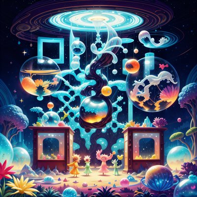 Cute Alien Space Fantasy QR Code for Posters