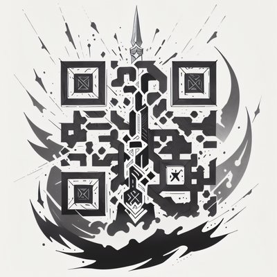 Оружие с рунами и чернильные брызги: QR-код для временных тату