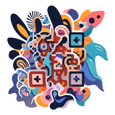 Abstract Colorful Vector Shapes QR Code for Stickers — image 1