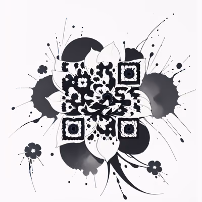 Анемон и брызги туши: QR-код для временных татуировок — изображение 1