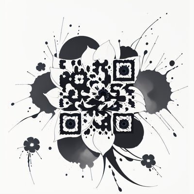 Анемон и брызги туши: QR-код для временных татуировок