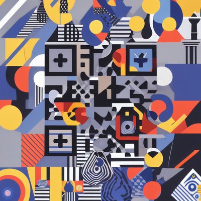 Bold Geometric Shapes Vector QR Code for Stickers