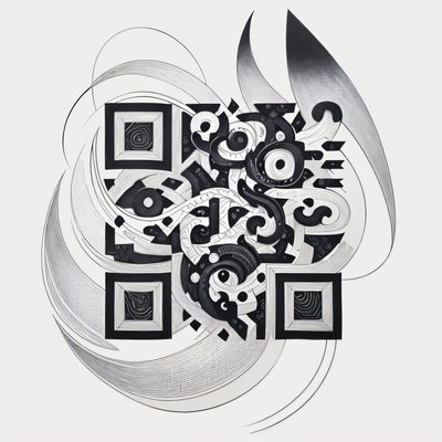 Племенная спиральная волна: QR-код для временных татуировок