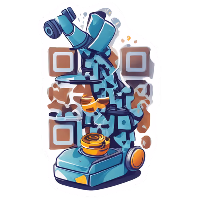 Teal Microscope Vector Sticker QR Code for Stickers — image 1