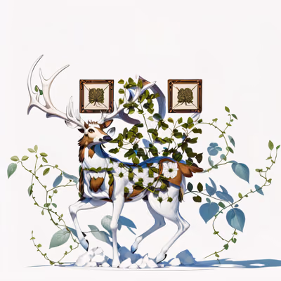 Vine Wrapped Stag 3D QR Code for Posters — image 1
