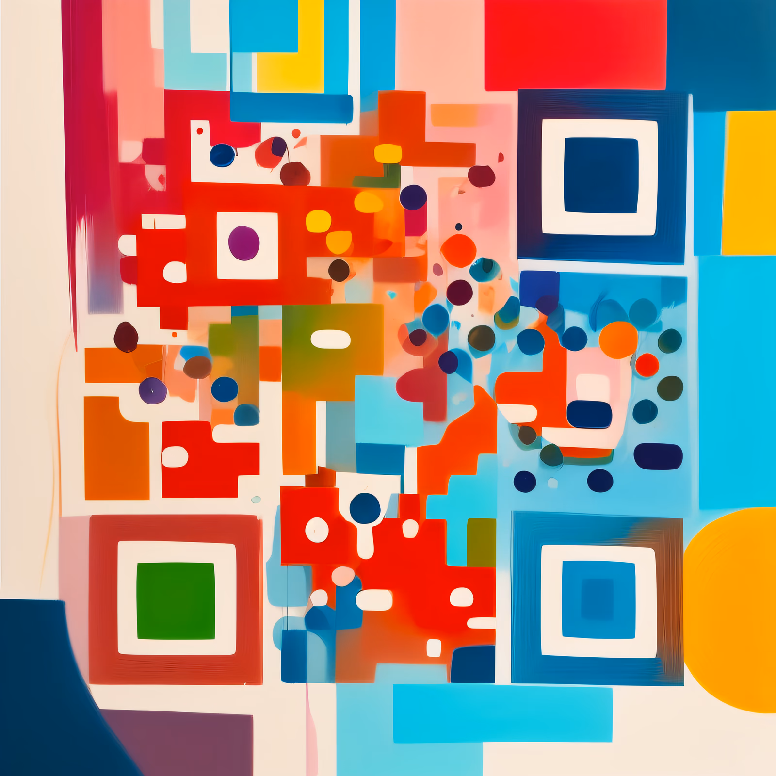 Colorful Abstract Color Block QR Code Art — image 1