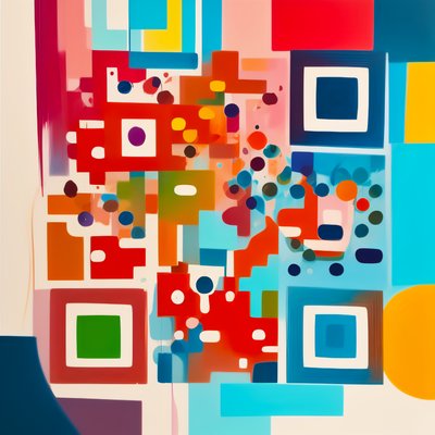 Colorful Abstract Color Block QR Code Art