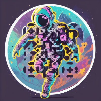 Astronaut Nebula Vector QR Code for Stickers