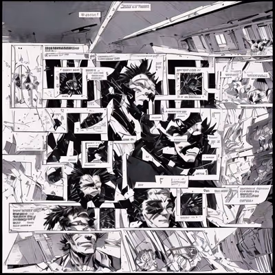 Comic Book Panels Ink Drawing QR Code for Posters — image 1