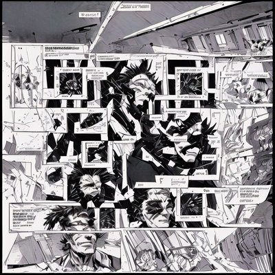 Comic Book Panels Ink Drawing QR Code for Posters