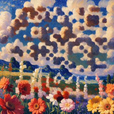 Flower Meadow Impressionist QR Code Art — image 1