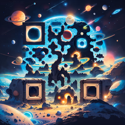 Cosmic Planet Vista Illustration QR Code for Posters — image 1
