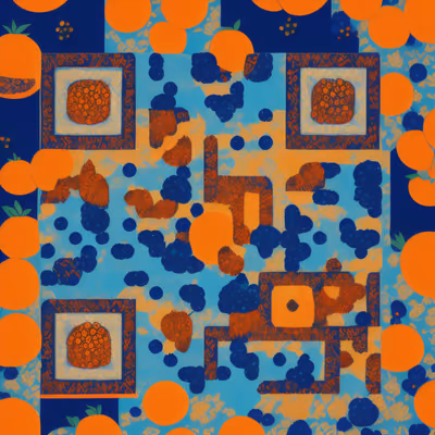 Orange Blueberry Screen Print QR Code for Packaging — image 1