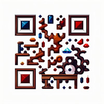 Magic Shop Gemstones Vector QR Code for Packaging