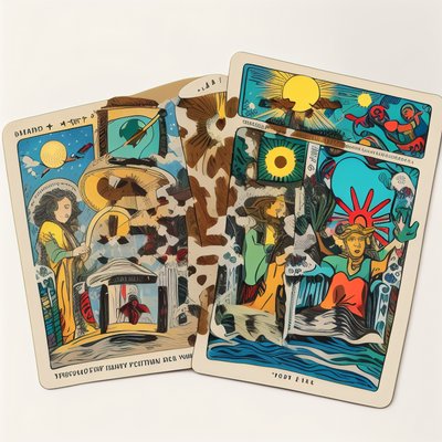 Tarot Cards Vector Illustration QR Code for Stickers