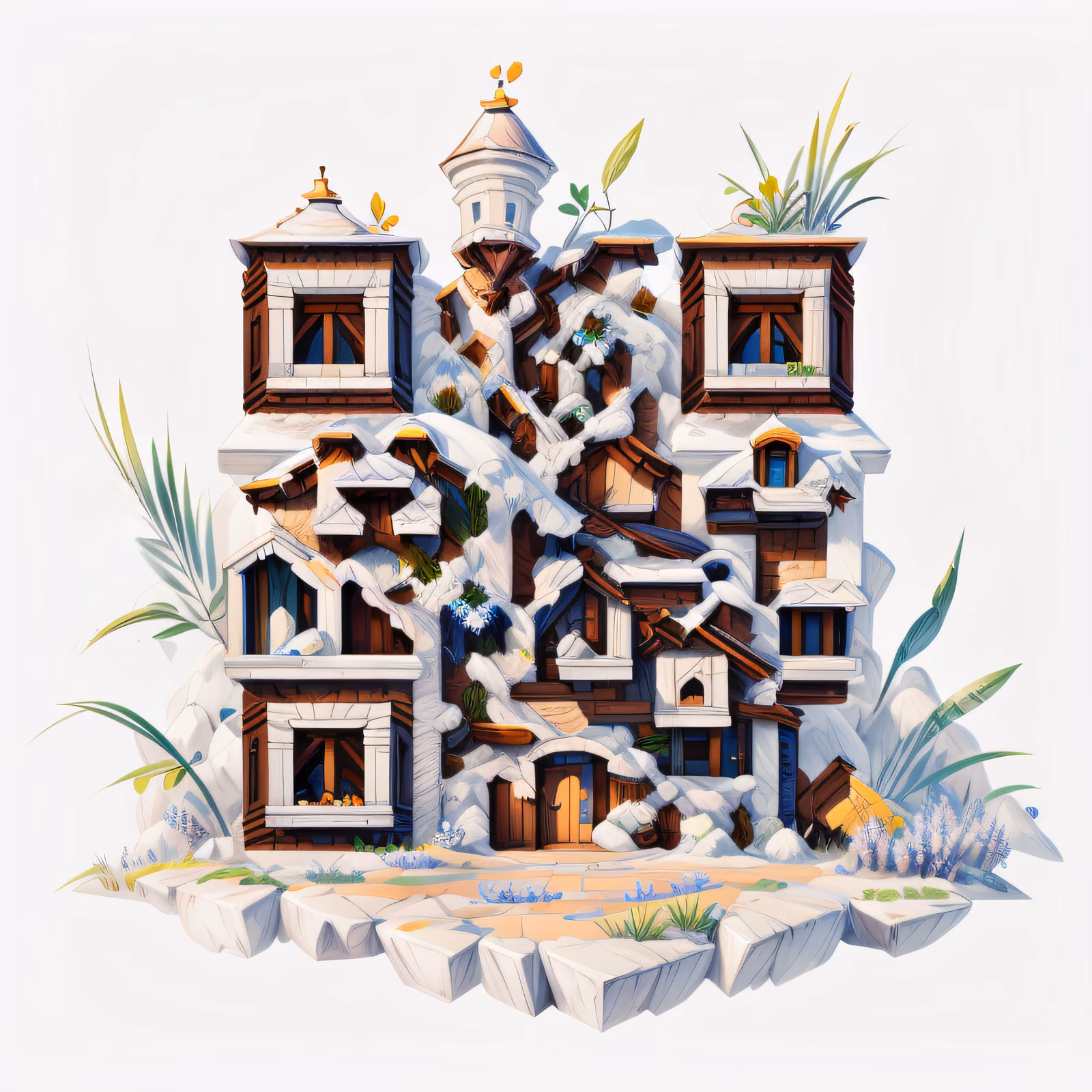 Стилизованный деревянный дом в игровом стиле: QR-код для постеров — изображение 1