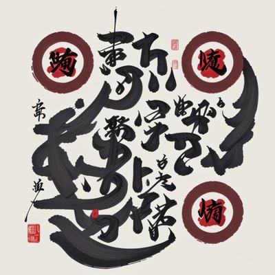Japanese Brush Calligraphy QR Code Art