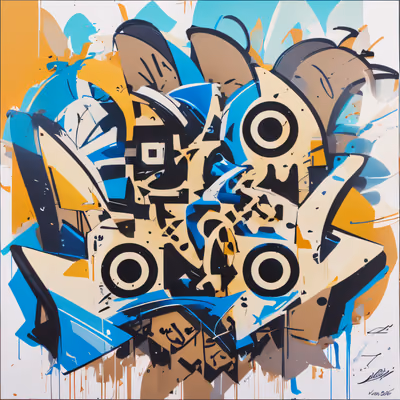 Graffiti Lettering Street Art Abstract QR Code for Posters — image 1