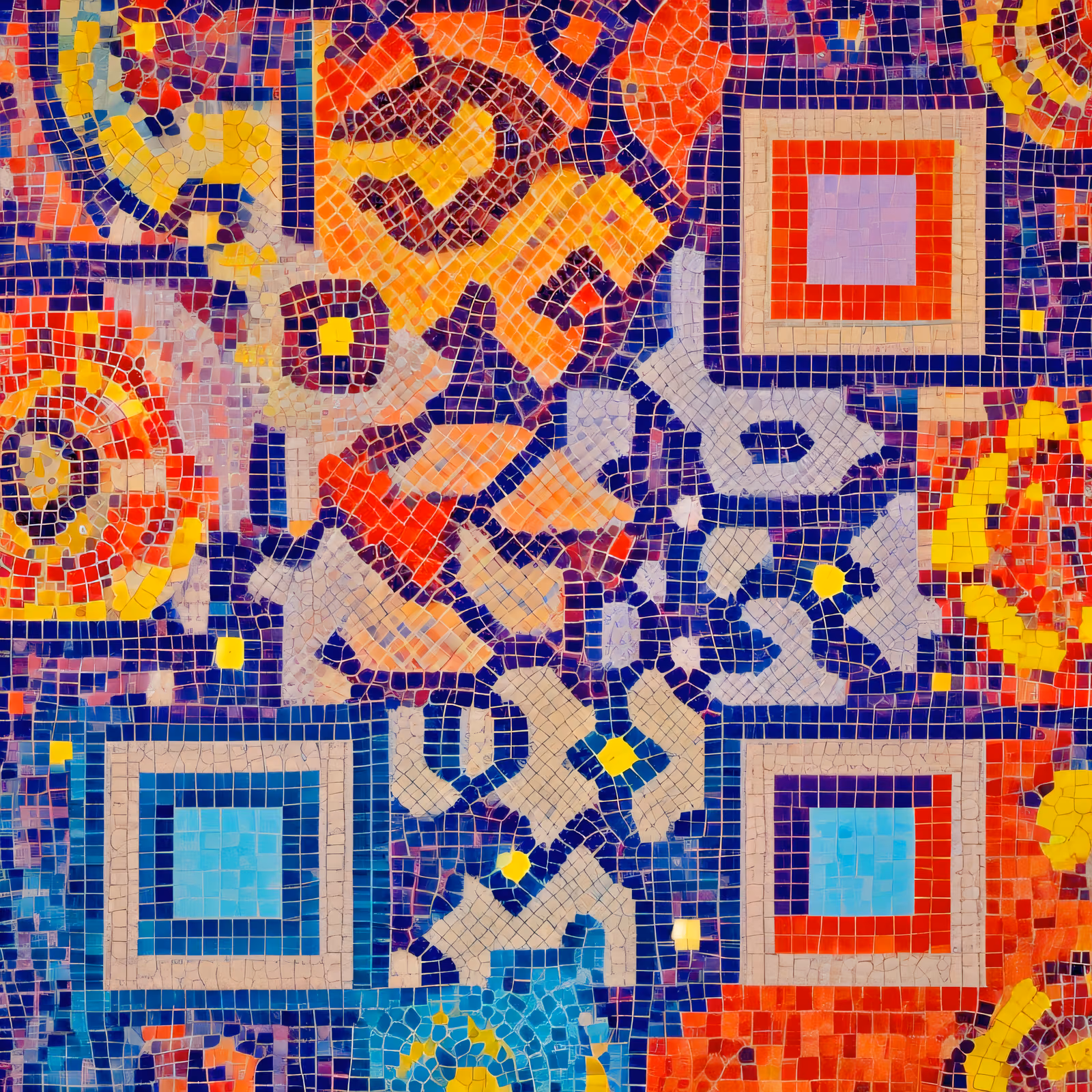 Multicolor Tile Mosaic Pattern QR Code Art — image 1
