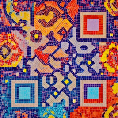Multicolor Tile Mosaic Pattern QR Code Art