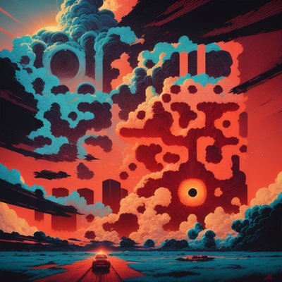 Red Sky Apocalyptic Clouds Poster QR Code for Posters